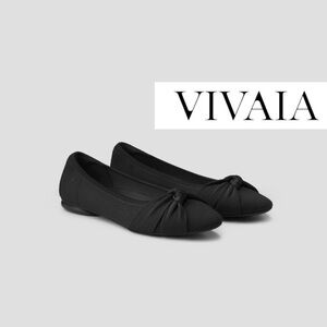 VIVAIA Almond-Toe Knotted Flats (Bibi) Elegant Bow Style in Azura